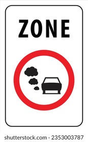 Vector graphic of sign indicating entry to a low emissions zone for polluting vehicles