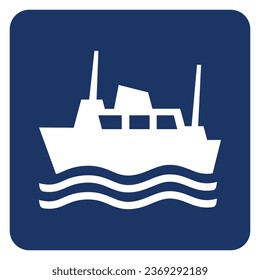 Vector graphic of sign indicating a ferry port location