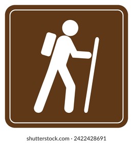 Vector graphic of sign indicating a hiking trail or path route