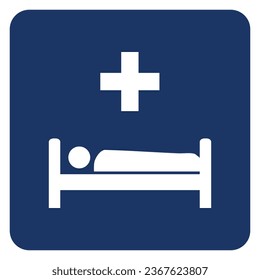 Vector graphic of sign indicating hospital location