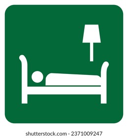 Gráfico vectorial del cartel que indica un hotel o alojamiento cercano