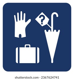 Vector graphic of sign indicating lost and found items or lost property