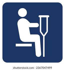 Vector graphic of sign indicating priority seats for injured people
