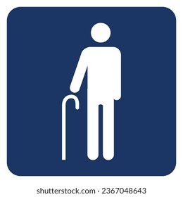 Vector graphic of sign indicating priority access for elderly people