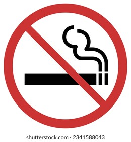 Vector graphic of sign indicating that smoking is strictly forbidden