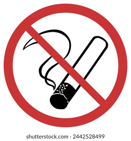 Ilustración vectorial de un signo que indica que está prohibido fumar