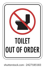 Vector graphic of sign informing that the bathroom is temporarily out of order