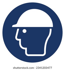 Vector graphic of sign for mandatory use of head protection
