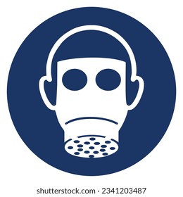 Gráfica vectorial del signo para el uso obligatorio de la protección respiratoria