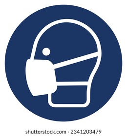 Vector graphic of sign for mandatory wear of a face mask