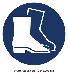 Vector graphic of sign for mandatory wear of foot protection