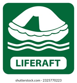 Vector graphic of sign noting the location of life rafts