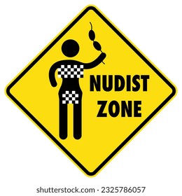 Vector graphic of sign noting that this is a nudist zone