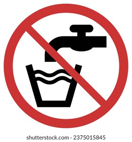 Vector graphic of sign prohibiting drinking water from the tap