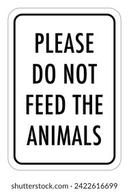 Vector graphic of sign prohibiting to feed the animals