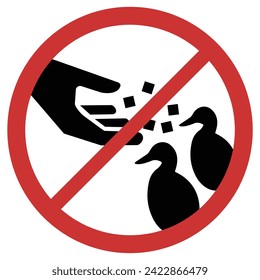 Gráfico vectorial de la señal que prohíbe la alimentación de patos o gansos