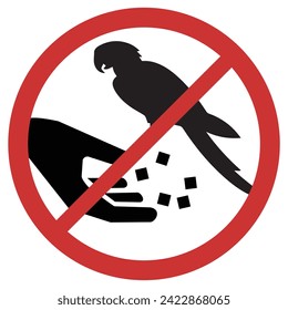 Vector graphic of sign prohibiting the feeding of birds