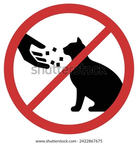 Vector graphic of sign prohibiting the feeding of cats