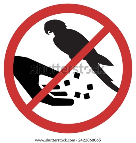 Vector graphic of sign prohibiting the feeding of birds