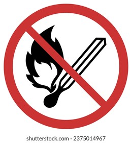 Vector graphic of sign prohibiting lighting a flame