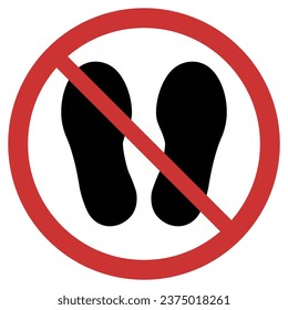 Vector graphic of sign prohibiting walking or standing in this place