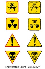 Vektorgrafik-Schild-Warnung vor Strahlung. Verbotszeichen