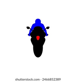 Vector graphic of a silhouette of a person riding a sport motorbike. This vector is perfect for signs. wallpapers, stickers, templates, t-shirt designs, and banners, etc.
