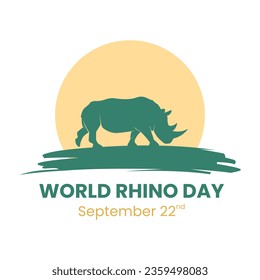 Vector graphic of Silhouette Rhinoceros logo suitable for world rhino day
