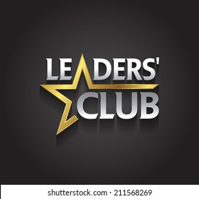 Vector graphic silver and gold symbol for company leaders with star shape