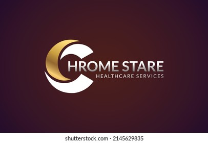 Símbolo de plata y oro gráfico vectorial para líderes de empresas con forma de estrella cromada