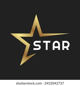 Vector graphic of silver and gold symbol for company leader, talent, and award with star shape.