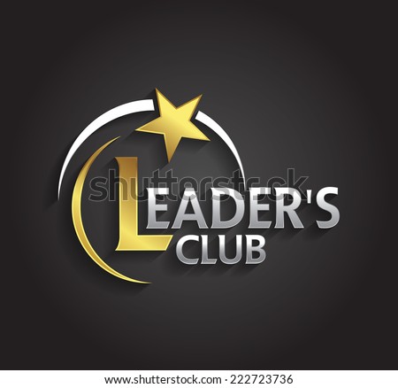 Vector graphic silver and gold symbol for company leaders with star shape