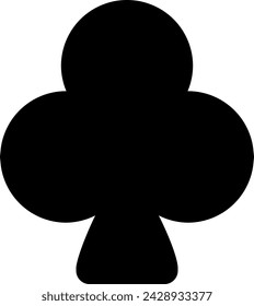 Vector graphic of a simple black clubs playing card symbol. One out a set of four playing card suits