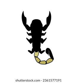 Vector graphic of simple black scorpio illustration for logo design, sticker, wallpaper etc. scorpio vector design silhouette