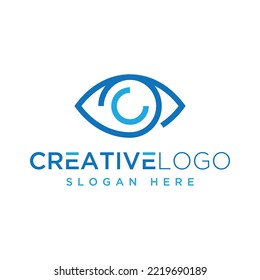 Vector graphic of simple eye logo design template