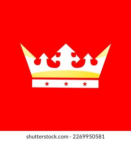 Vector graphic of a simple illustration of a crown perfect for icon background templates and inspiration etc