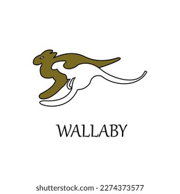 Vector graphic of simple illustration sketch logo wallaby perfect for company logo icon wallpaper background and template etc