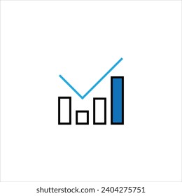 Vector graphic of Simple increase and decrease progress graph. simple modern outline design style. Suitable for presentation materials, reports, advertisements, etc. vector template design