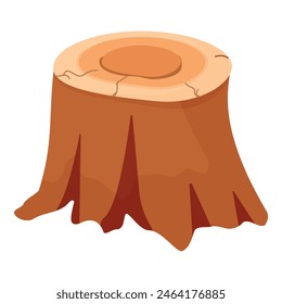 Vector graphic of a simple, isolated tree stump on a white background