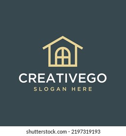 Vector graphic of simple real estate logo design template