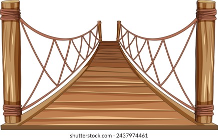 Vector graphic of a simple wooden bridge