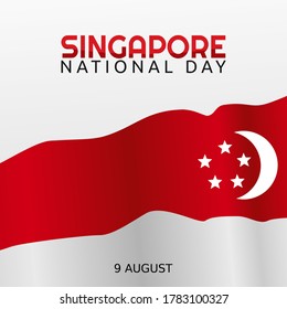 vector graphic of Singapore national day good for Singapore national day celebration. flat design. flyer design.flat illustration.