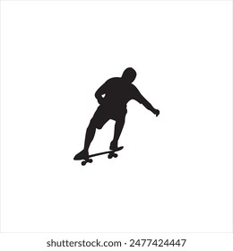 Vector gráfico de skate icon, blanco y negro