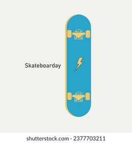 vector graphic of skateboard good for national skateboard celebration. flat design. flyer design.flat illustration.