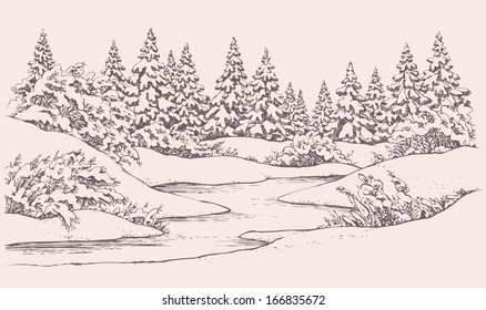 Winter Trees Drawing Hd Stock Images Shutterstock