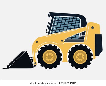 A vector graphic for a skid sterr loader vehicle