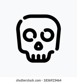 Vector Graphic of Skull Icon. Medical Icon. with Dotted Line Style. Perfect for Website Mobile app Presentation and any other projects.