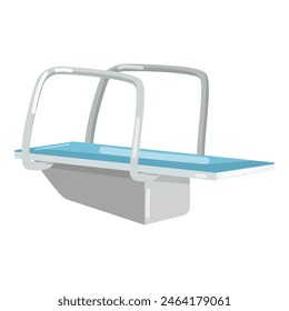 Vector gráfico de un trampolín elegante y contemporáneo sobre una piscina, aislado en blanco