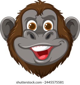 Vector graphic of a smiling monkey face