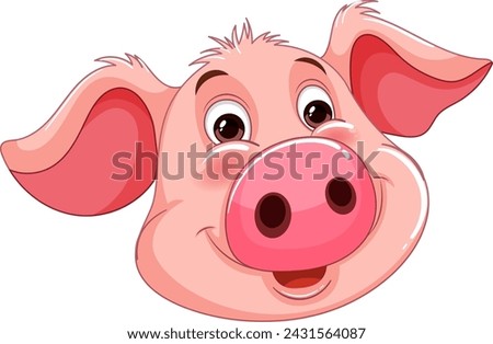 Vector graphic of a smiling pink pig face